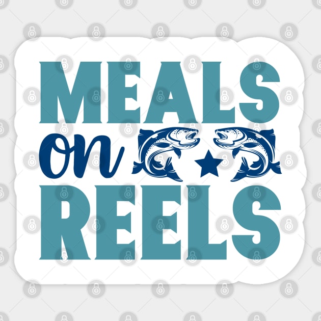 Meals on Reels Fishing Summer Hobby Professional Fisherman For Dads Sticker by anijnas